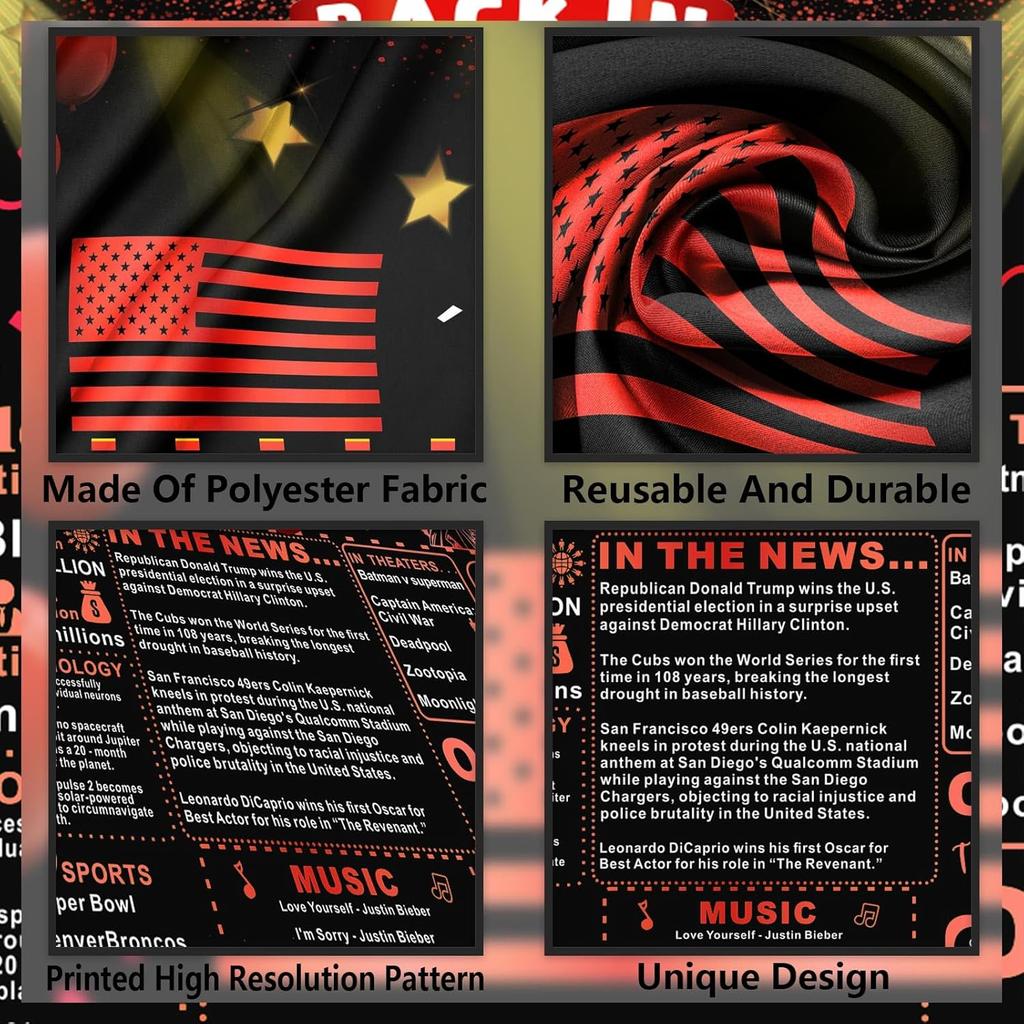 Back In 1976 Red and Black 50th Birthday Decorations Happy 50th Birthday Banner Vintage Birthday 50 Years Ago Backdrop Theme Decor 50th Gifts for Man