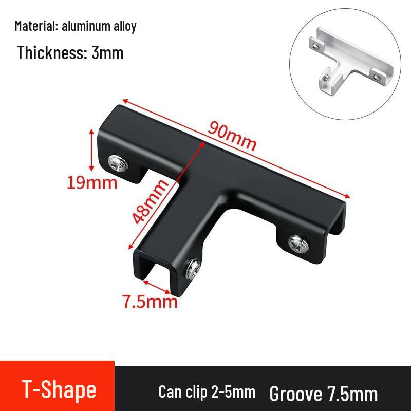 L-Shaped Right Angle Aluminum Kitchen Sink Clamp & Glass Shelf Clip