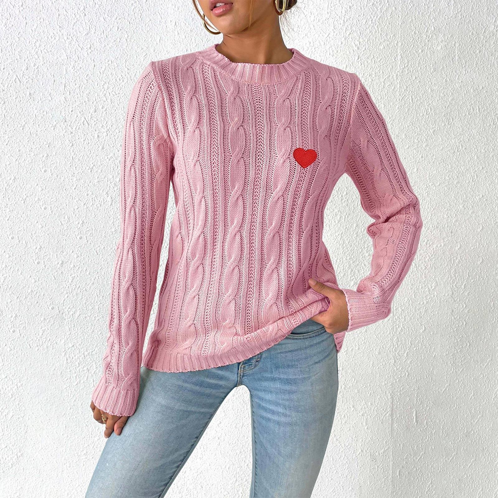 

Женский трикотаж в полоску, межцветный пуловер, свободный свитер с круглым вырезом S розовый