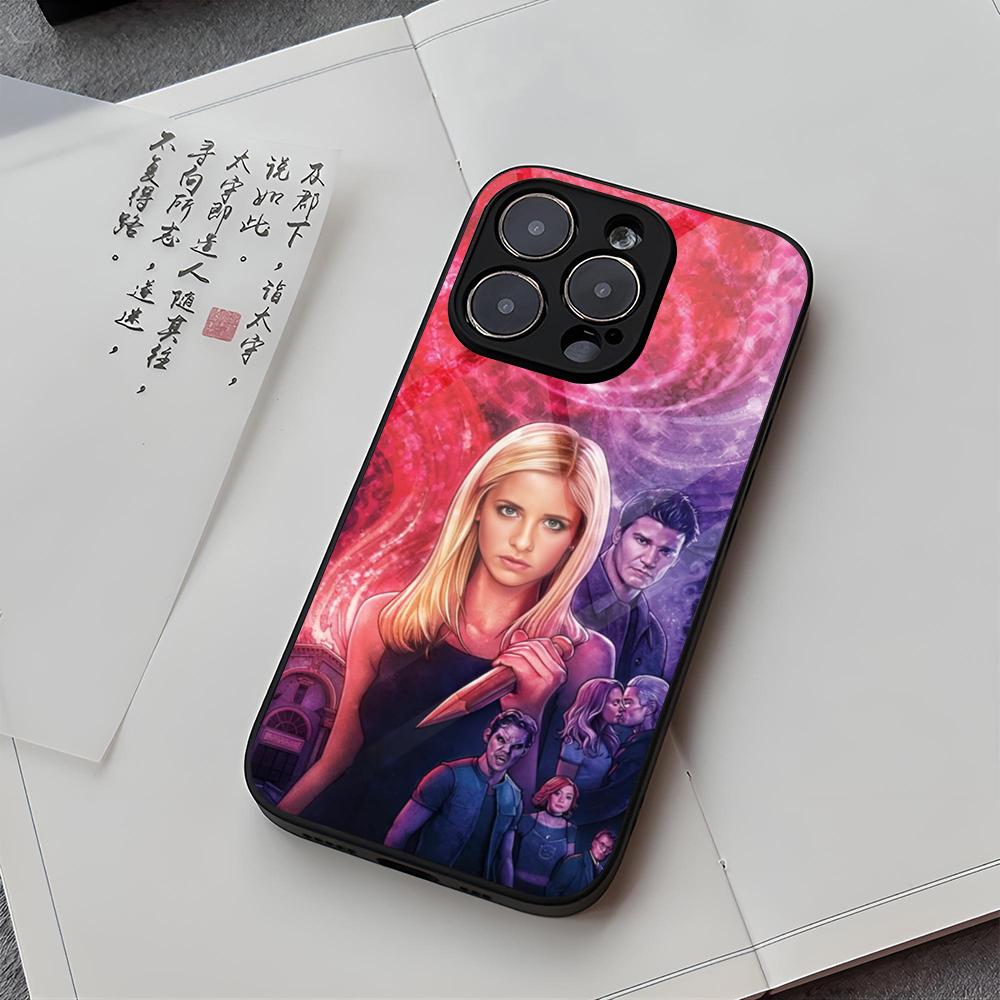 B-Buffy The V-Vampire Slayer Phone Case For IPhone 15 Pro Max 14 Pro 12 11 13 Mini X XR XS 16 Plus SE 2020 Glass Back Cover