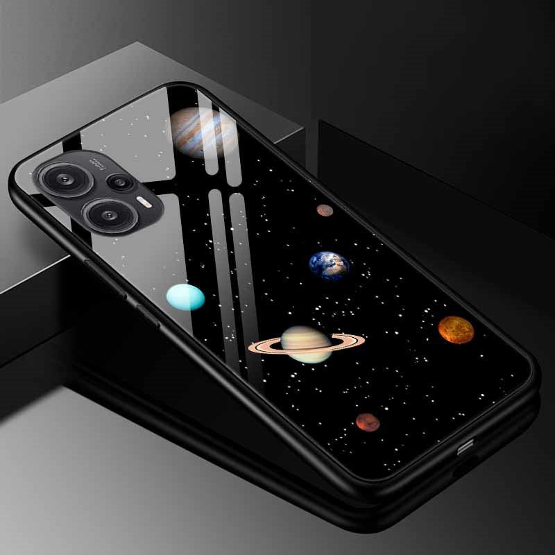 Tempered Glass Phone Case For Xiaomi Poco F5 5G F5Pro Cover Poco F5 Pro Redmi Note 12S 12C 12 4G Luxury Hard Back Bumper PocoF5