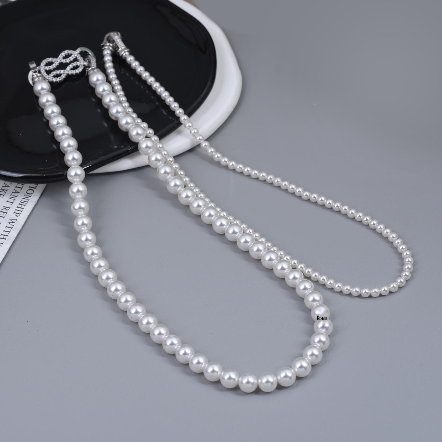 

Elegance: Retro Double Row Pearl Necklace & Choker белый