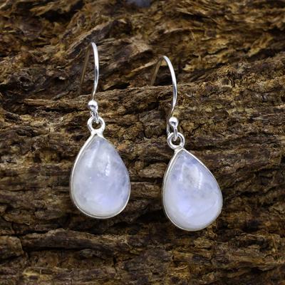 Mondstein Edelstein Ohrringe, Handgemachte Ohrringe, Baumeln Ohrringe, 925 Sterling Silber, Geburtsstein Ohrringe, Silberschmuck