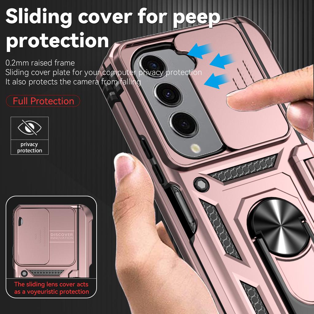 For Samsung Z Fold 5 Magnetic Ring Holder Folding Case for Samsung Galaxy Z Fold 5 Fold5 Zfold5 S Pen Slot Kickstand Covers