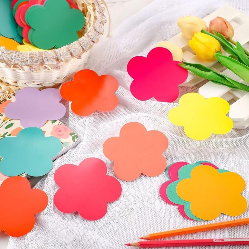 108 Pcs Colorful Flower Cutouts Spring Bulletin Board Decorations Butterfly Cutout Flower Die Cut School Office Supplies