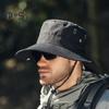 Men Summer Sun Hat Windproof Strap Wide Brim Anti-UV Sun Protection Foldable Portable Gardening Fishing Travel Cap Outdoor Fisherman Hat