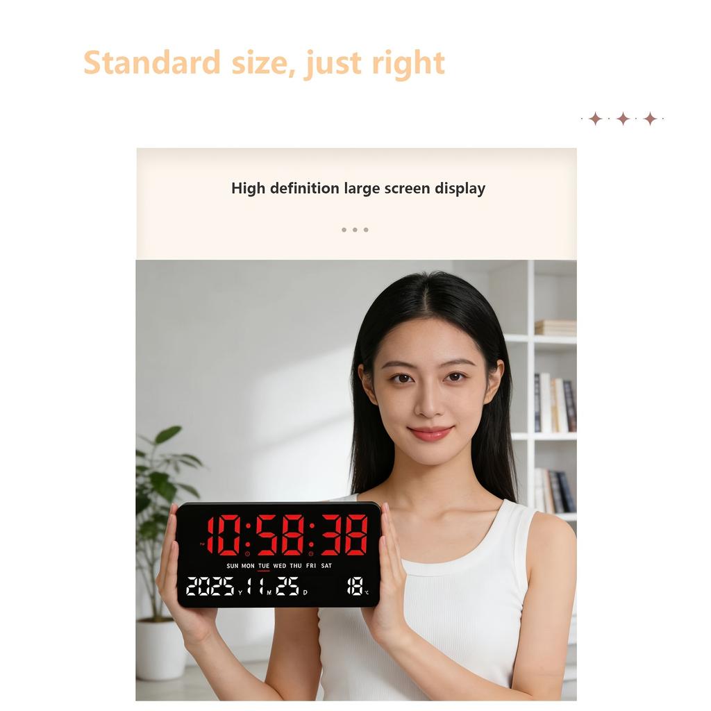 Simple Style 11-Inch High-Definition LED Large-Screen Clock