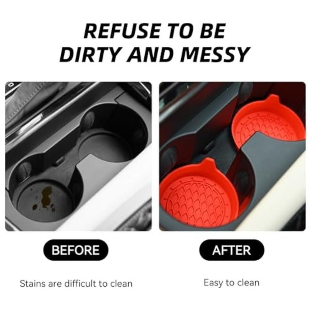 2Pcs Silicone Material Cup Holder Insert Pads Dustproof Cup Mat Car Cup Holder Coaster  Vehicles Use