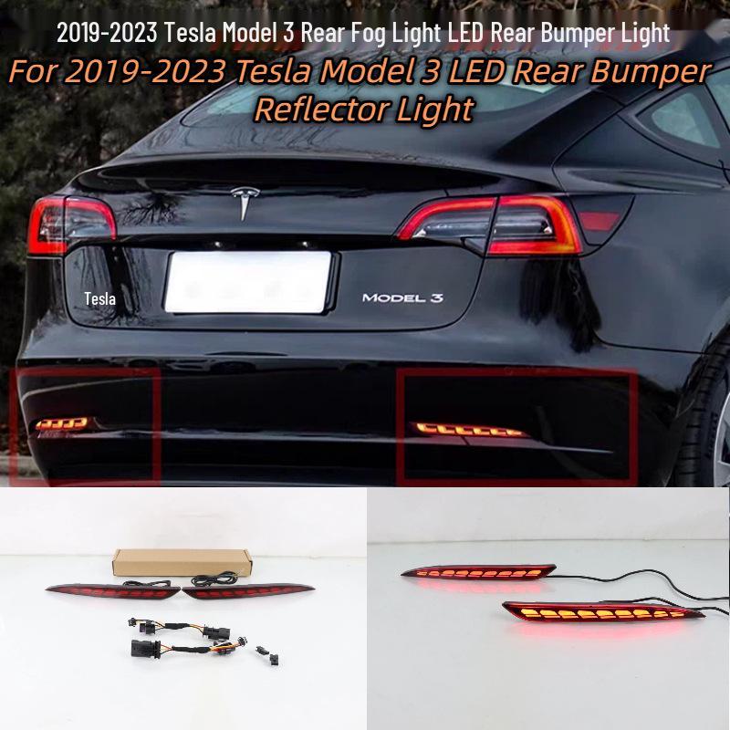LED-Stoßstangen-Nebelschlussleuchte mit Fließwasser-Effekt für Tesla Model 3 (2019-2023)