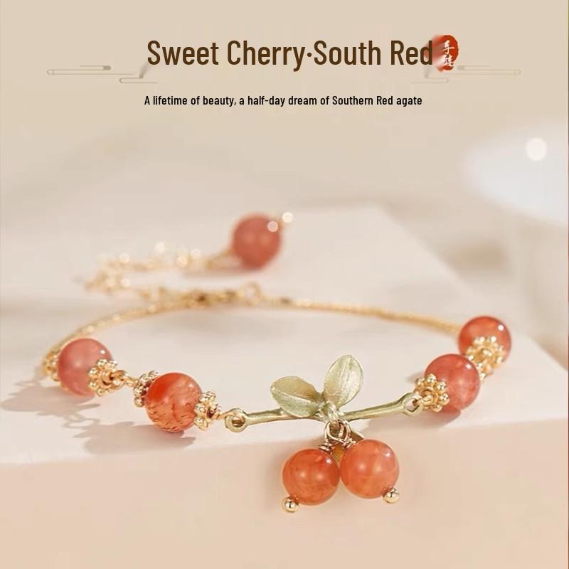 Golden Silk Jade Bamboo Bracelet: Elegant Beaded Pumpkin Design with Imitation Hetian Jade In New Chinese Retro Style