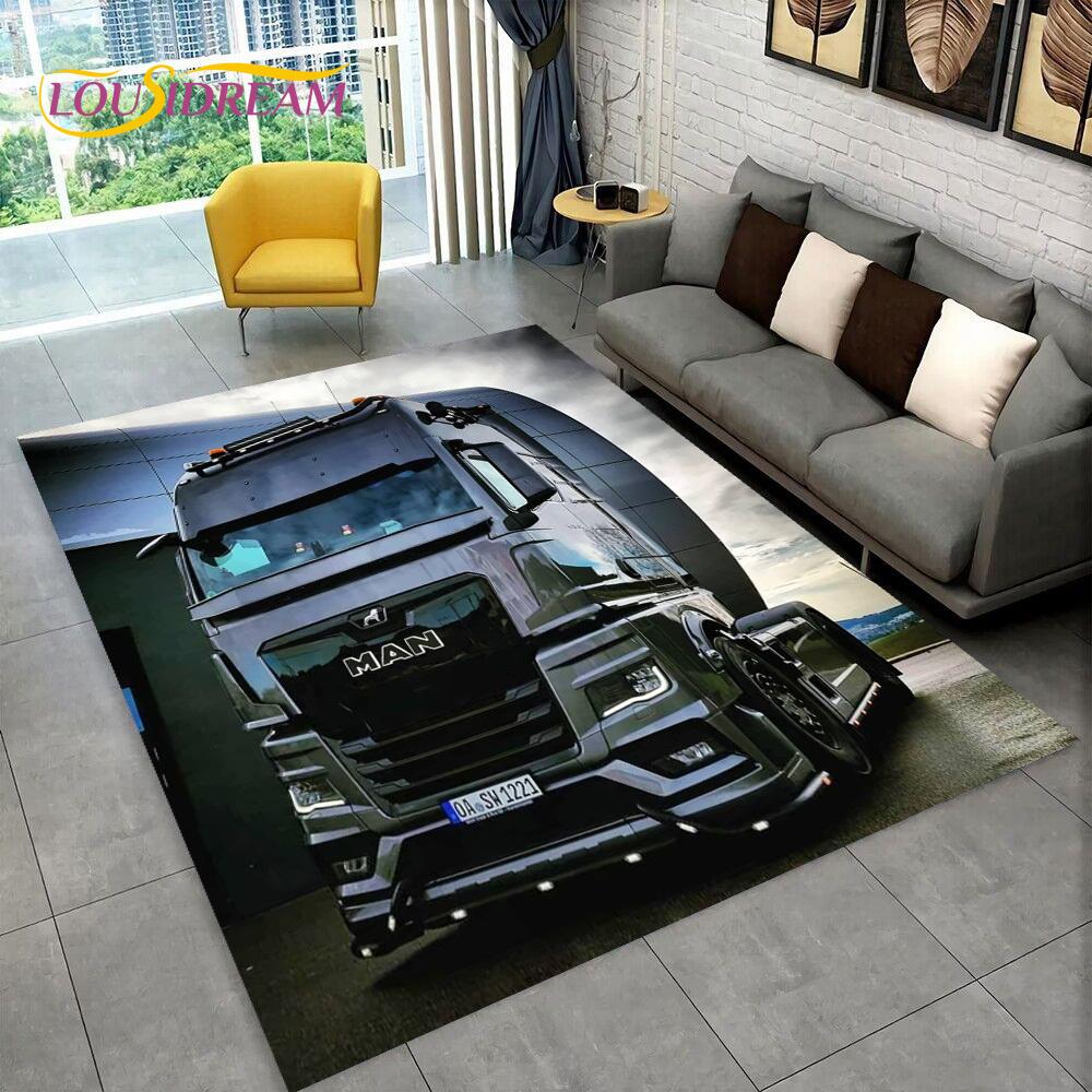 Latest MAN Truck Lorry 3D Printing Rug Carpet for Living Room Bedroom Home Decor,Floor Mat Non-slip Decoration for Sofa Doormat