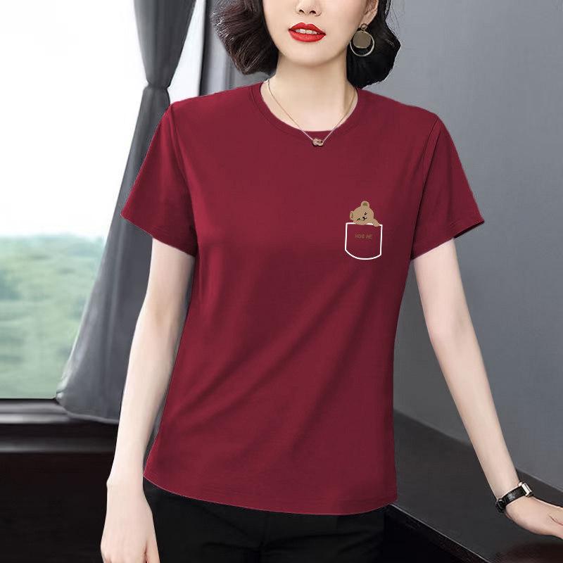 Trendy Plus-Size Women's Summer Short-Sleeve Versatile Loose-Fit Slimming Top