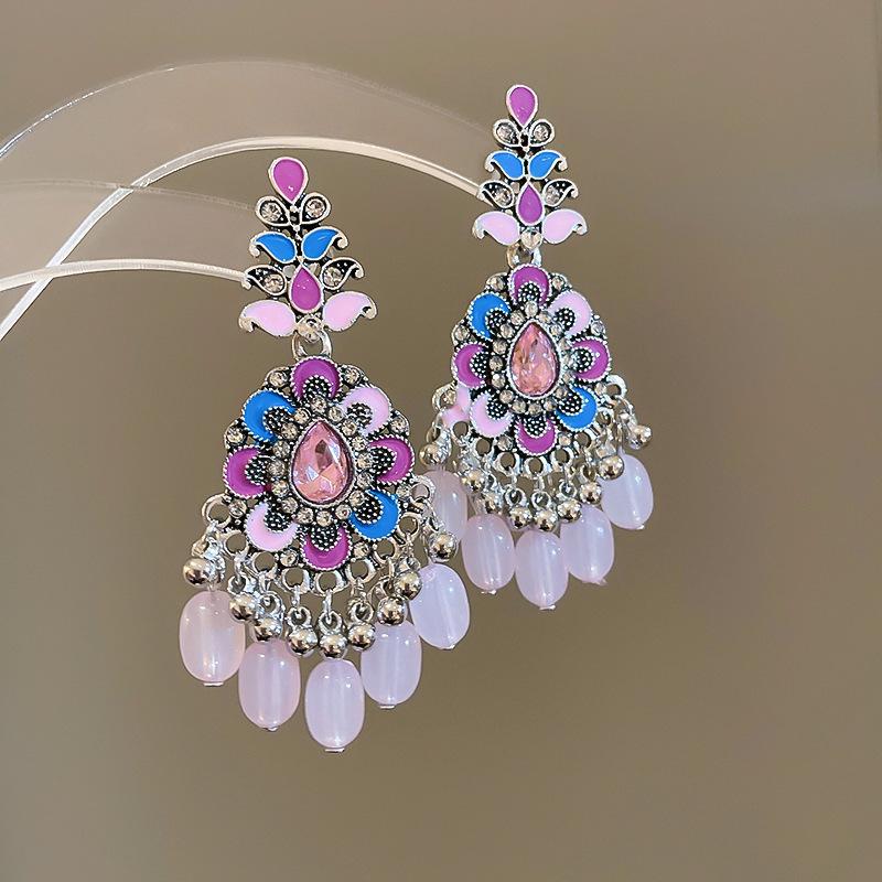 Bohemian Ethnic Style Feathers Fringed Earrings Ear Hooks Personalized Vacation Wind Ears