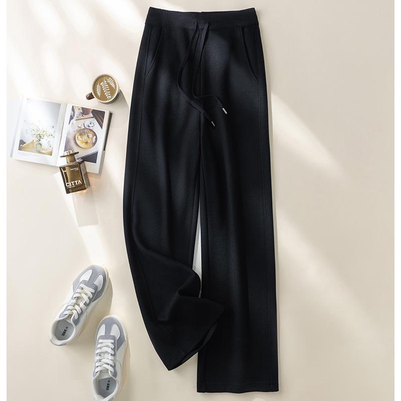 

Puyuan 2025 Шерстяные вязаные брюки широкого кроя на кулиске для женщин Medium