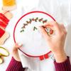Embroidery Hoops, 6 Pieces Embroidery Hoops and 30 Needles Kit Plastic Circle Cross Stitch Frame Set Adjustable DIY Sewing Tools for Embroidery Cross