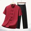 Men's Chinese Style Summer Tang Suit Set - 2026 Casual Printed Design