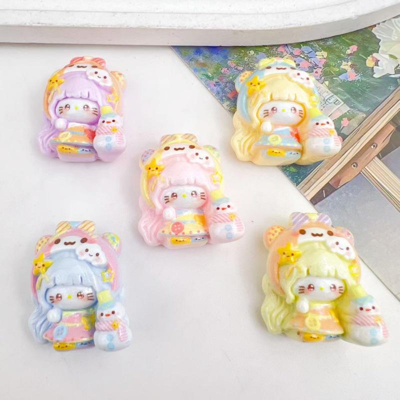 KT Cat DIY Resin Accessories: Cute Handmade Ornaments for Cream Glue, Hair Clips, Phone Lanyards, and Keychains.