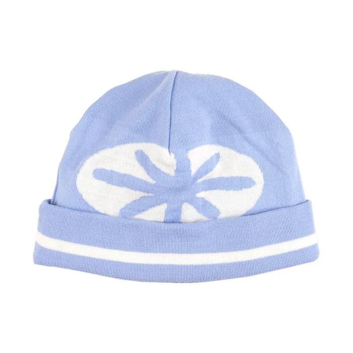 Reversible Stripe Beanie Skyblue