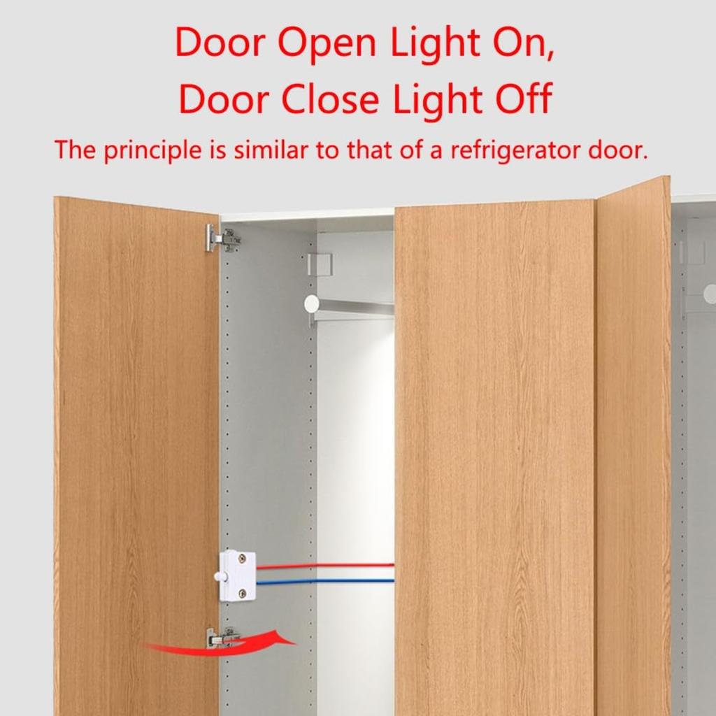 6PCS Cupboard Door Switch White 1A 250V Cupboard Light Control Switch Cupboard Auto Control Switch Push To Wardrobes, Bookcases, Cupboard Doors,