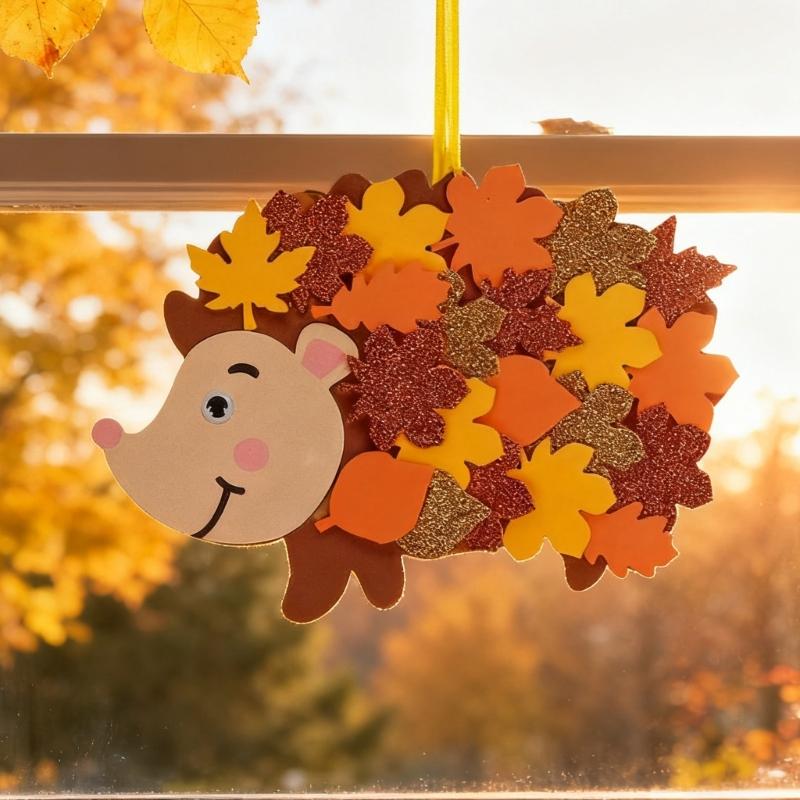 Filzigel Hängedekoration für Herbstpartys und Familienbasteln Tieranhänger mit handgenähtem Detail