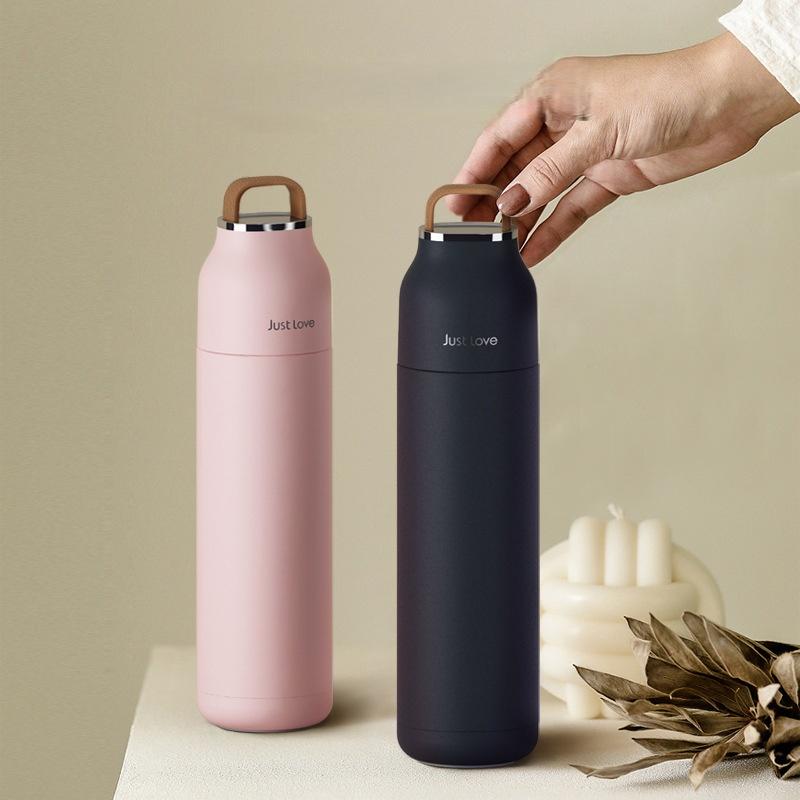 500ML Stainless Steel Thermal Cup Insulated Vacuum Flask Sports Water Bottle for Iced Coffee Travel Car Gift Cup Customizable