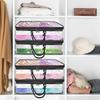 3-delad transparent garnförvaringsväska, mångsidig handhållen förvaringsväska, klädförvaringsväska, lakanförvaringsväska, underkläder