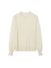 Spring Women's Lace Lantern Sleeve Hook Flower Hollow Knit Sweater Thin Cut with Black Fungus Collar Short Base Top