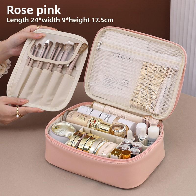Three-in-One Makeup Bag - Double-layer, Easily Split, Large-capacity, Portable, Travel-Suitable Bathing and Storage Organizer