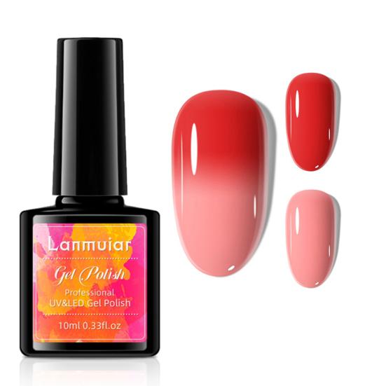 10 ml Schnelltrocknend Sichere Inhaltsstoffe Mehrere Farben Nagellack Temperaturverlaufsänderung Gel-Nagellack Nagelzubehör