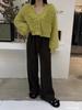 Women's Mink Velvet V-Neck Cardigan - 2023 Autumn/Winter Celebrity Style, Sweet Age-Reducing Long-Sleeve Sweater