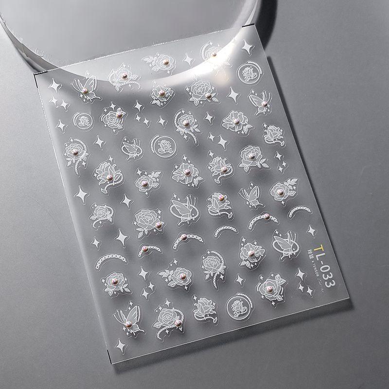 

Qiji Pearl Heart Semi-Transparent Flower Three-Dimensional Relief Nail Sticker Waterproof Nail Sticker Ornament Tl033 038 TL033 (Pearl)