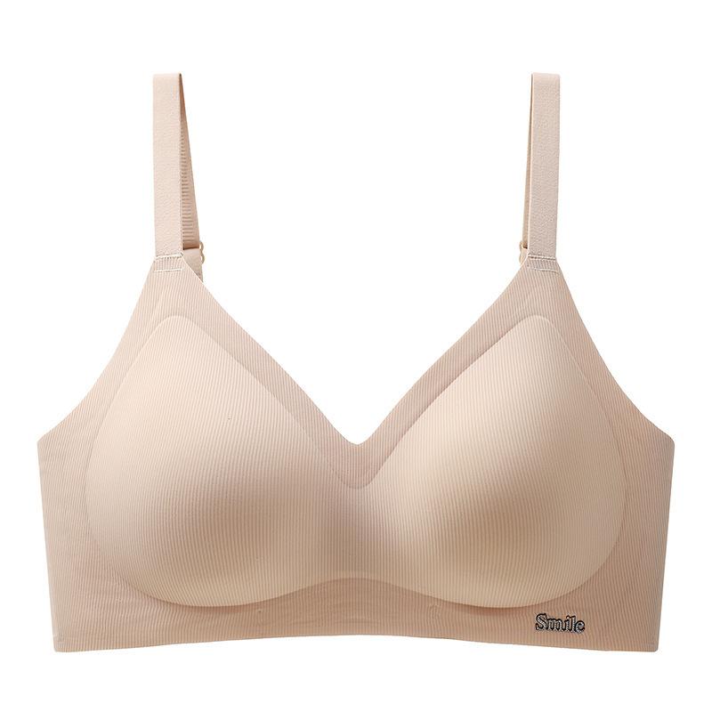 New jelly sweet seamless bra with double breasts and chest pads, comfortable small breasts gather, no steel ring, beautiful back girl