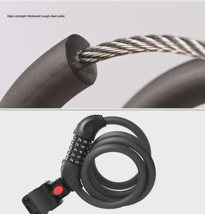 Reflekterande Cykelkabellås med Fem-siffrigt Kombinationslås för Mountainbikes & Landsvägscyklar