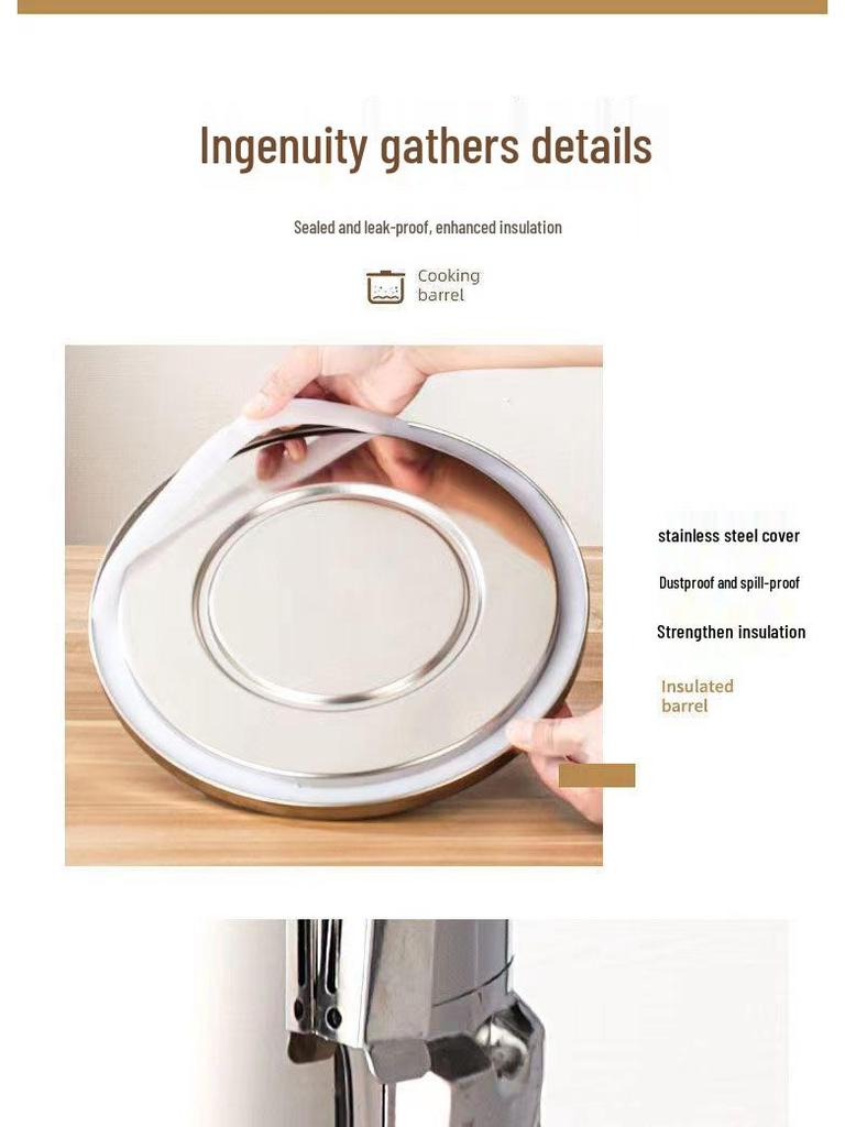 Extra-Dicker Isolierter Eimer mit Großer Kapazität für Reis, Sojamilch, Milchtee, Tofu und Suppe