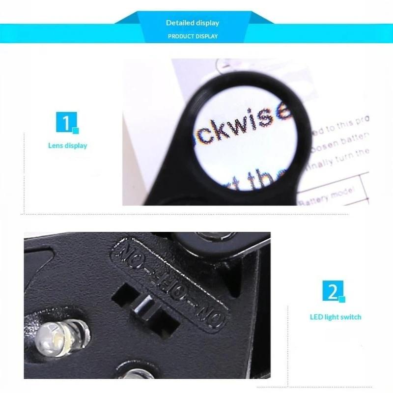 30X 60X Foldable Illuminated Loupe Magnifier For Jewelry Gems Coins Stamps With Bright Led Light Portable Jewelry Magnifier