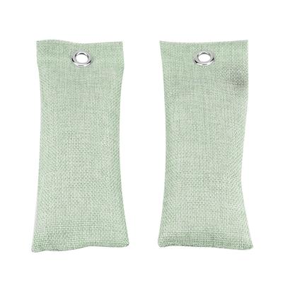 2Bags Bamboo Charcoal Home Car Air Purifier Activated Carbon Shoes Deodorant Bag(Light Green)