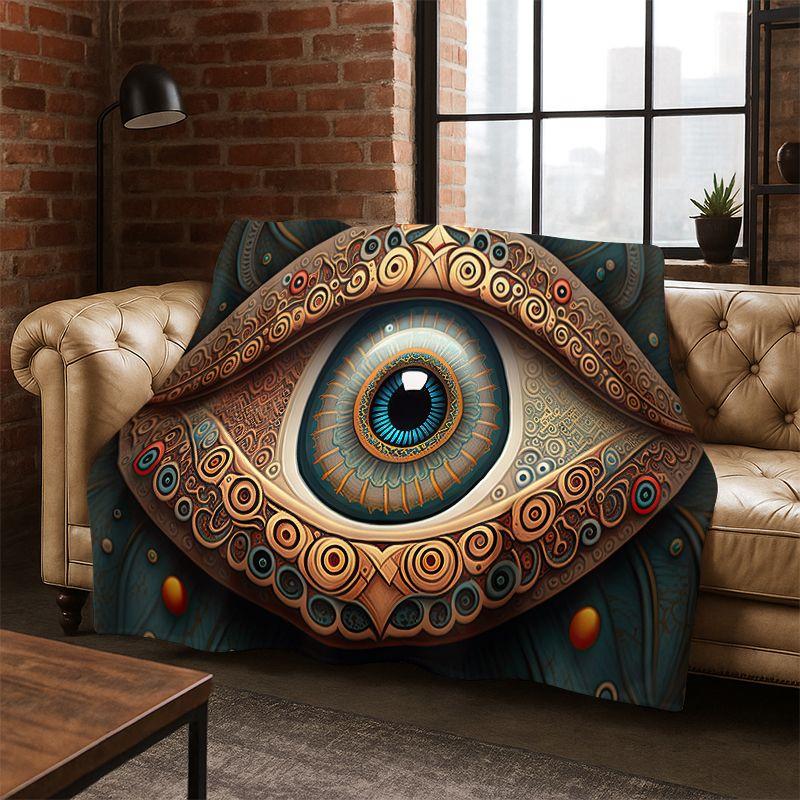 Freemasonry Eye of Providence Evil Eye Nazar Eye of Horus Flannel Blanket Throw Blanket for Bedroom Living Room Bed Travel Gift