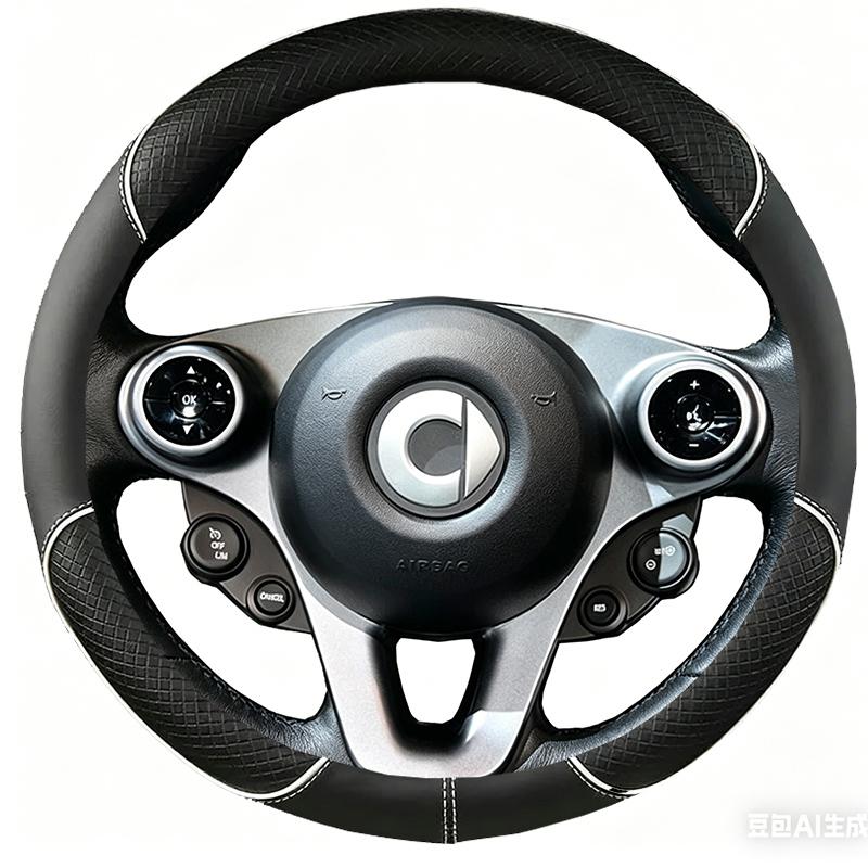 Black Microfibre Leather Car Steering Wheel