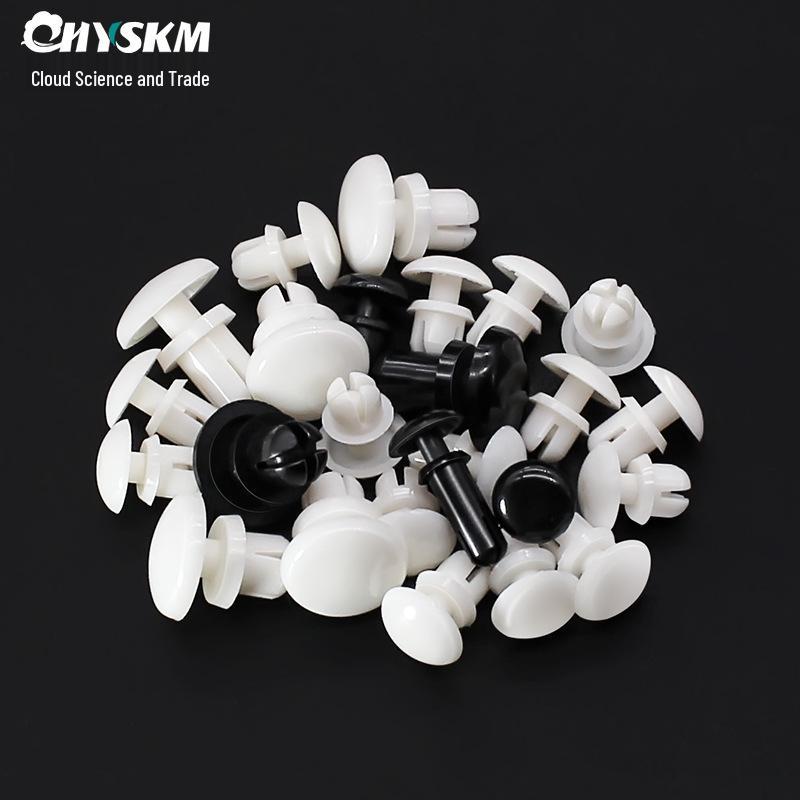 Nylon Expansion Rivet Set: Male-Female White/Black Snap Button for PC Board