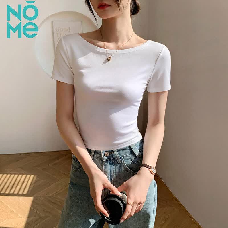NOMe Women's Off-Shoulder Slim Fit T-Shirt