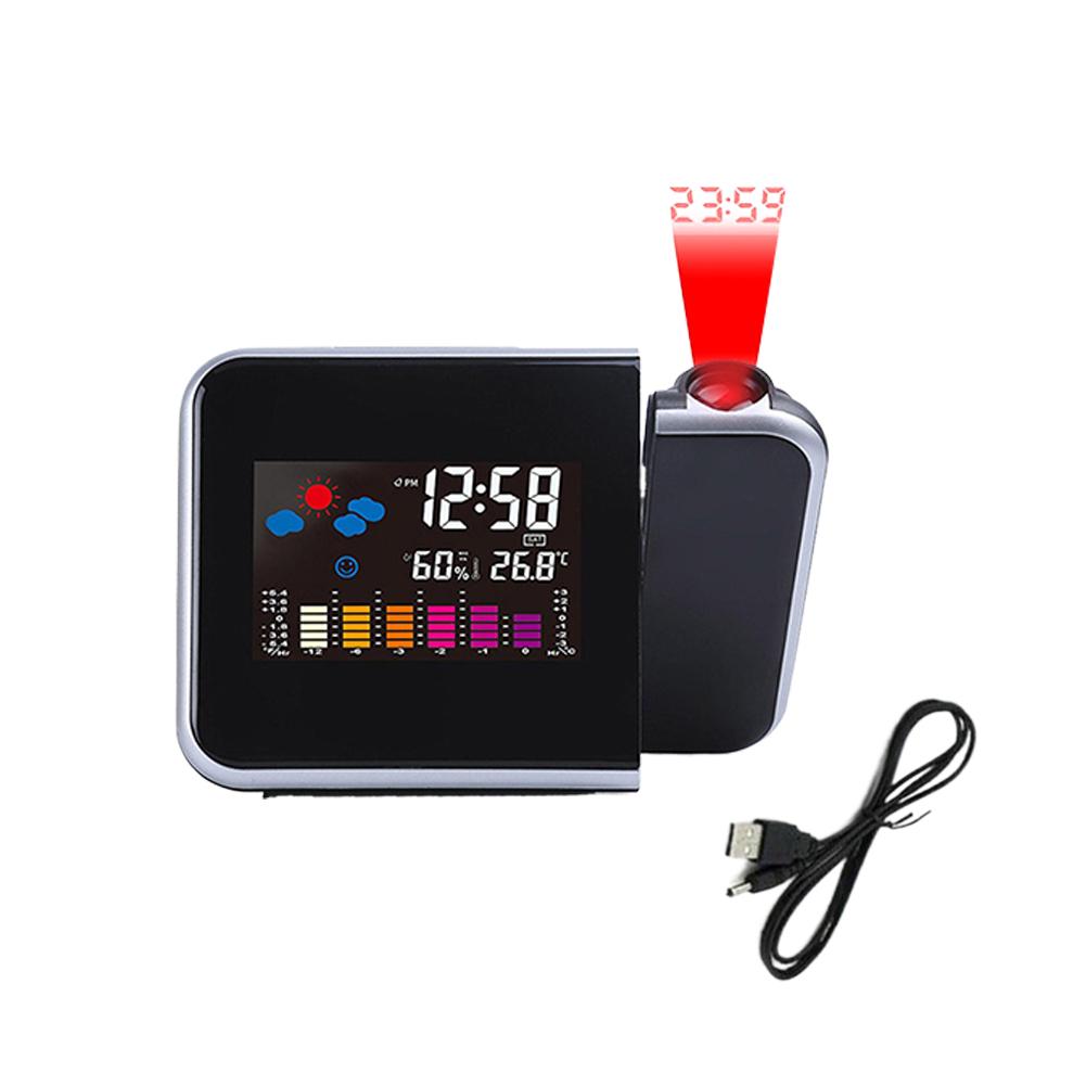 LED Rotating Projection Color Screen Digital Projection Electronic Clock Color Display Alarm Clock Home Desktop Decoration Clock