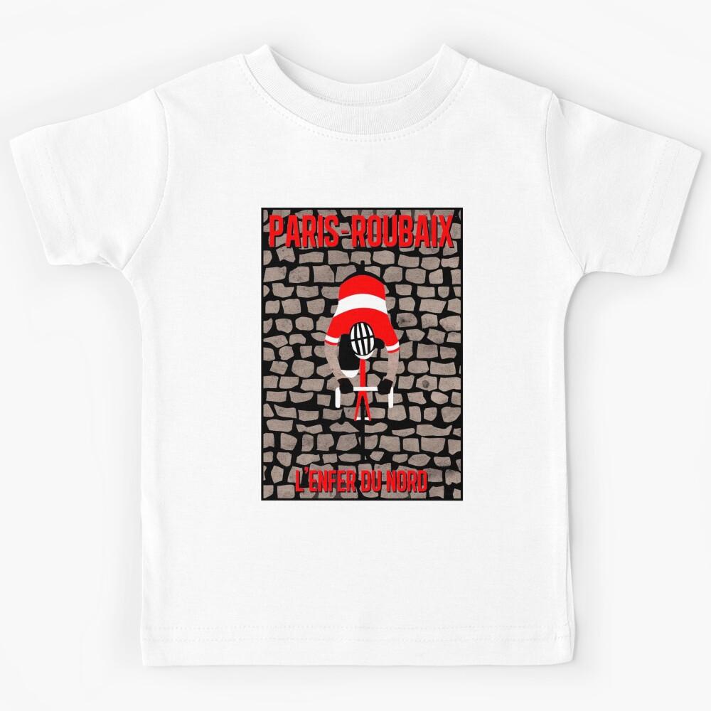 PARIS-ROUBAIX : Vintage Bike Racing Print Kids T-Shirt 130