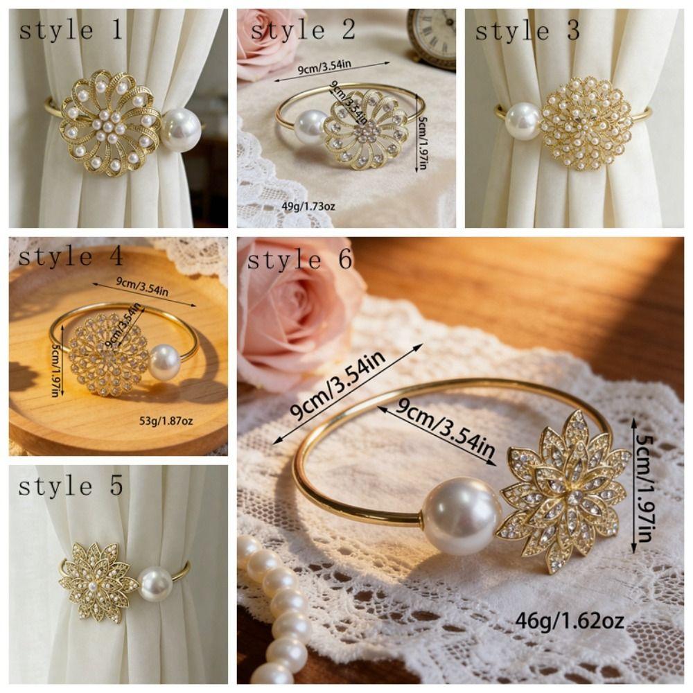 Metal Curtain Tiebacks Vintage Pearl Curtain Straps Curtain Accessory Curtains Tie Rope Office