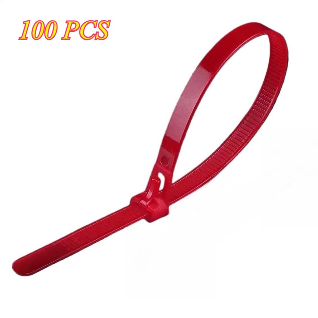100 Stück Wiederverwendbare Kabelbinder Nylon Abnehmbar Recycelbar Gemischte Farben Schwarz Weiß zum Organisieren von Kabeln Drähten Kabelverschluss Schlaufe