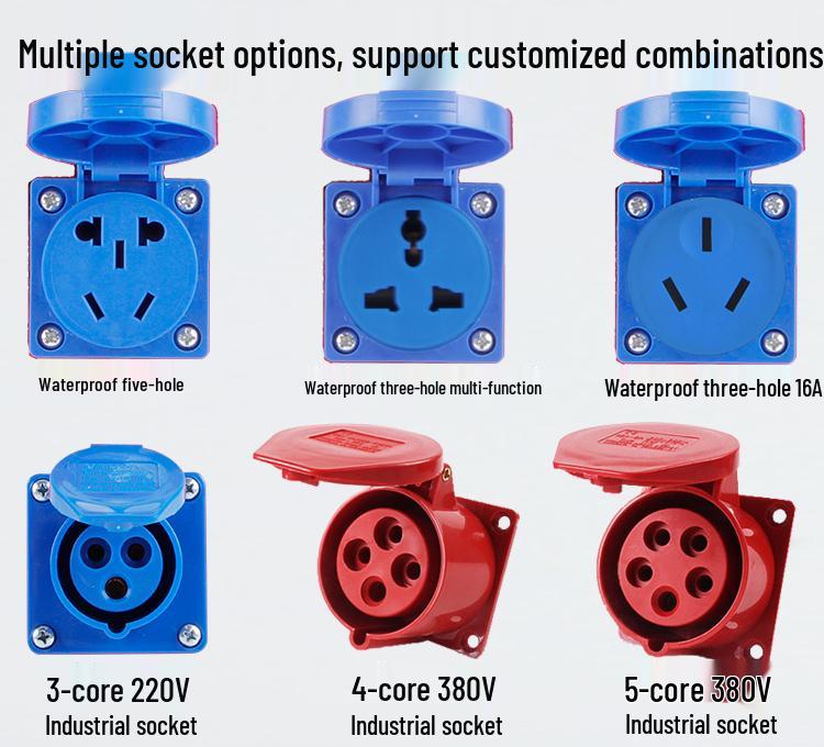 Compact Industrial Power Strip with RCD and Display for Construction Sites