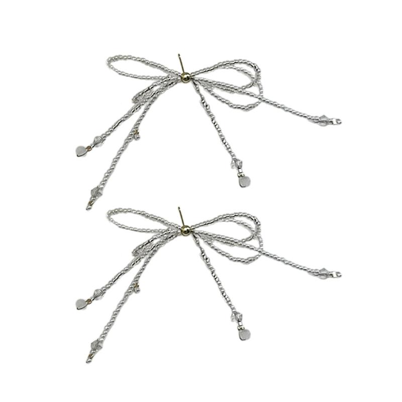 Элегантные Серьги-Гвоздики с Бантиками из Бусин, Пирсинг, Простой Аксессуар-Бабочка для Повседневного Ношения, Серьги-Гвоздики с Бантиками