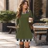 Women's Fashion Vertical Striped Knit Long Sleeve Dress for Casual Everyday Wear
