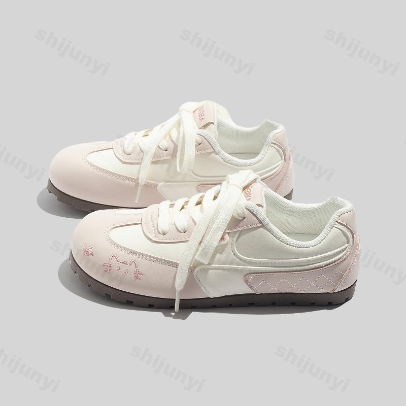 Women's Casual Shoes 2025 Autumn New Trend Comfortable Soft Sole Non Slip Flats Lightweight Breathable Lace Up Vulcanized Shoes