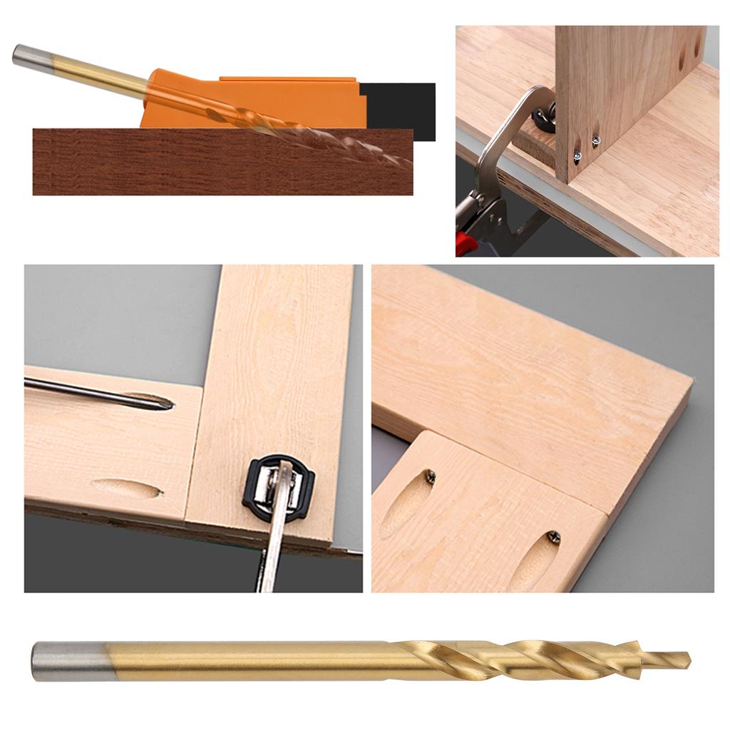 Oblique Hole Twist Drill Bit Woodworking Punching Positioner Tools for Hardwood 9.5mm