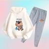 Autumn Winter New Capybara Cartoon Print Outfit Kids Hoodie Set Boys Girls 3-17 Casual Fashion Children's Set Trousers Pant Suit